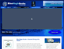 Tablet Screenshot of bluemagicscuba.com